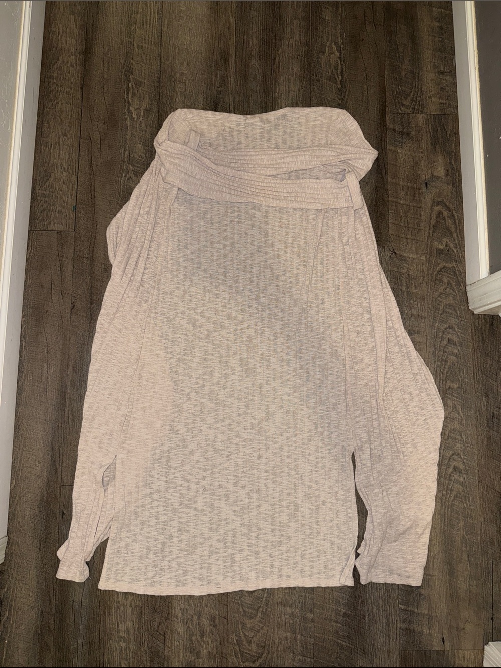 Eyeshadow Cream Ribbed Open-Front Cardigan - Picture 3 of 3